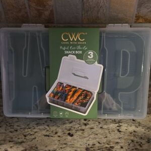 CWC Cook With Color Snack Box Organizer – 3 Compartment Portable Food Storage